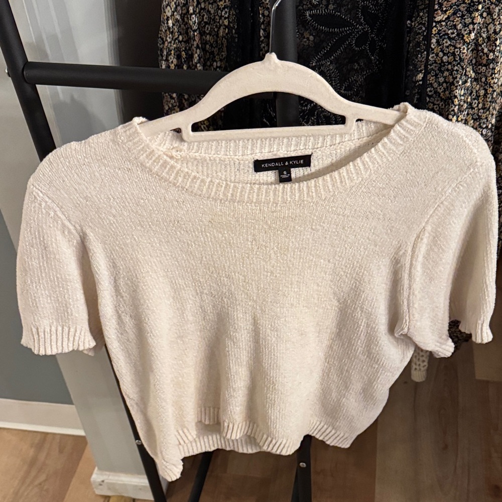Kendall & Kylie Ivory Short Sleeve Sweater